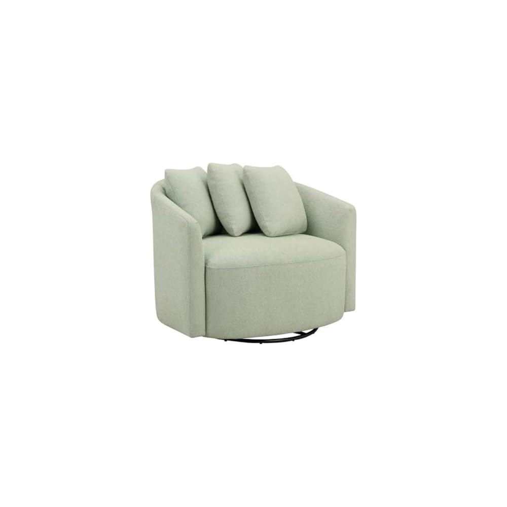 Living Room Chair, Cream Rocking Recliner,Metal 360 Degree Swivel