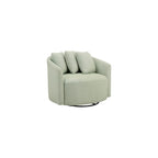 Living Room Chair, Cream Rocking Recliner,Metal 360 Degree Swivel