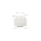 Living Room Chair, Cream Rocking Recliner,Metal 360 Degree Swivel