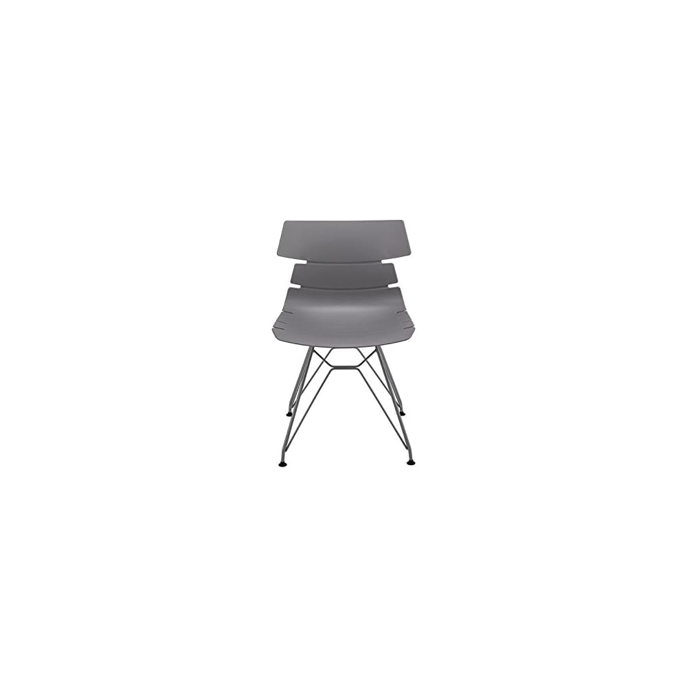 Armless Chair with Chromed Steel Legs, Black
