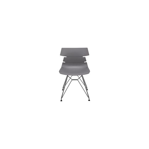 Armless Chair with Chromed Steel Legs, Black