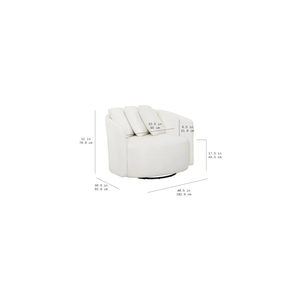 Living Room Chair, Cream Rocking Recliner,Metal 360 Degree Swivel