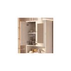 Over the Toilet Storage Cabinet with Doors, Rattan Bathroom Cabinet, White