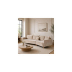 YUHUASHI Corner Sofa Set, Featuring a Solid Wood Frame with Tapered Legs and high-Resilience Foam Cushions, Ideal for Small Apartment Living Rooms and pet-Friendly (Beige)