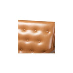 Baxton Studio Sorrento Mid-Century Modern Tan Faux Leather Upholstered and Walnut Brown Finished Wood Loveseat