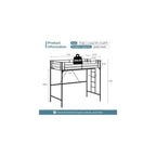 Bonnlo Metal Loft Bed with Stairs and Flat Rung, Junior Loft Bed Twin Size High Loft Bed for Kids/Teens/Adults, No Box Spring Required, Black