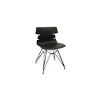 Armless Chair with Chromed Steel Legs, Black