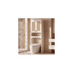 Over the Toilet Storage Cabinet with Doors, Rattan Bathroom Cabinet, White