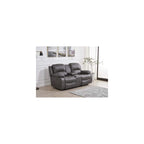 Betsy Furniture Power Reclining Bonded Leather, Grey, Loveseat