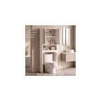 Over the Toilet Storage Cabinet with Doors, Rattan Bathroom Cabinet, White
