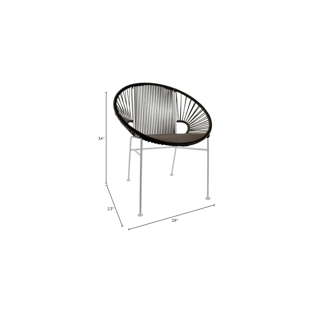 Innit Designs Concha Chair, Black Weave on White Frame