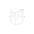 Single Living Room Chair, Sofa, Sponge Cushion Leisure Chair, Comforablet Chair, No Assembly Required, Linen and Ash Wood (Striped)