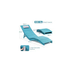 Stoog Folding Pool Chaise Lounge Chair, HIPS Anti-Floating Outdoor Recliner with Headrest, Heavy Duty Patio Furniture for Hotel, Beach & Sun Deck, Turquoise