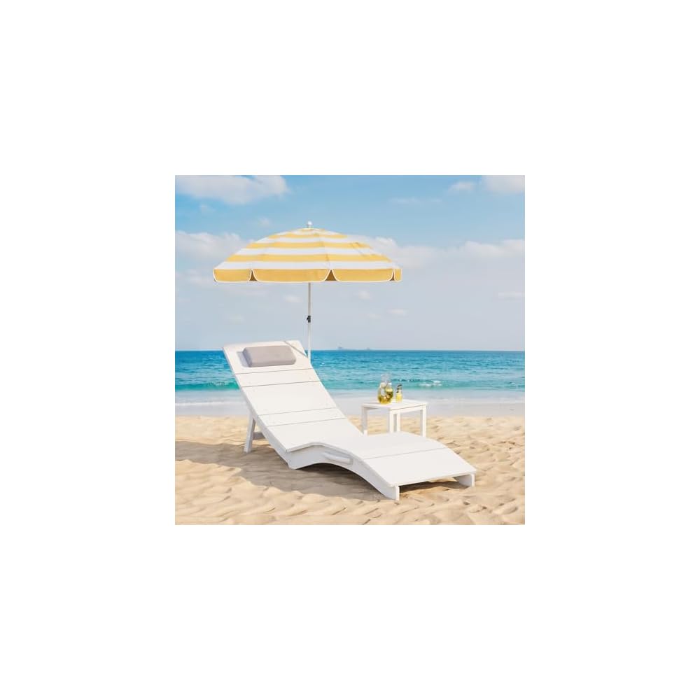 Stoog Folding Pool Chaise Lounge Chair, HIPS Anti-Floating Outdoor Recliner with Headrest, Heavy Duty Patio Furniture for Hotel, Beach & Sun Deck, Turquoise