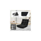 14-Position Floor Sofa, Folding Gaming Sofa Chair, Comfy Cushions & Study Steel Frame, Angle Adjustable Sleeper Bed, Couch Recliner (Black)