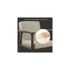 Single Living Room Chair, Sofa, Sponge Cushion Leisure Chair, Comforablet Chair, No Assembly Required, Linen and Ash Wood (Striped)