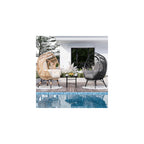 Oversized Wicker Egg-Chair Outdoor Indoor Rattan Patio Egg Lounge Chairs with Cushion 500lbs Capacity for Living Room, Balcony, Backyard(Beige)