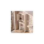 Over the Toilet Storage Cabinet with Doors, Rattan Bathroom Cabinet, White