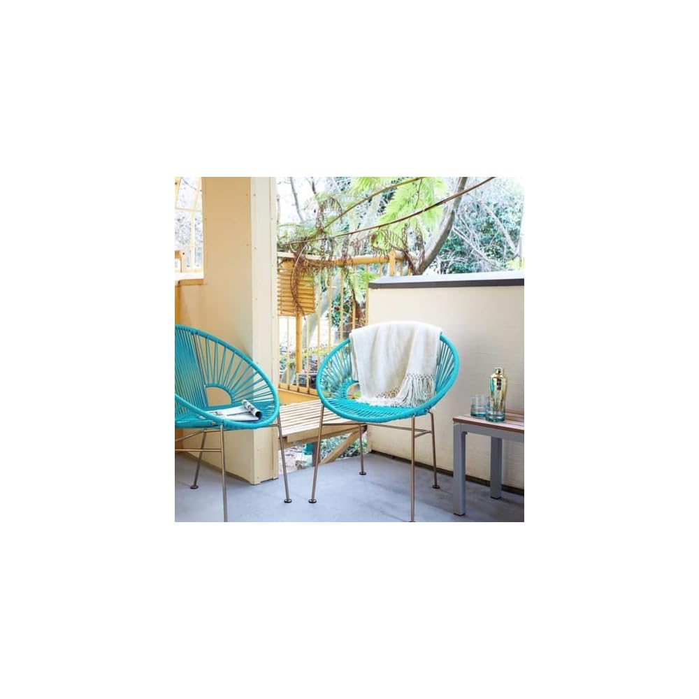 Innit Designs Concha Chair, Black Weave on White Frame