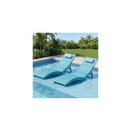 Stoog Folding Pool Chaise Lounge Chair, HIPS Anti-Floating Outdoor Recliner with Headrest, Heavy Duty Patio Furniture for Hotel, Beach & Sun Deck, Turquoise