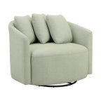 Living Room Chair, Cream Rocking Recliner,Metal 360 Degree Swivel