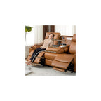 Power Reclining Sofa, 3-Seat Dual Electric Recliner Couch, Brown