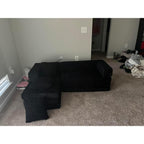 Boneless Couch, L Shaped Couch with Chaise, 5-in-1 Comfy Corduroy Fluffy Sofas, Mini Flexible Module Combination Compact Room Couch, No Assembly, Black