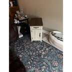 LINSY HOME Set of 2 Charging End Tables with USB, Wooden Door, Washed Grey