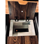 LINSY HOME Set of 2 Charging End Tables with USB, Wooden Door, Washed Grey