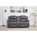 Betsy Furniture Power Reclining Bonded Leather, Grey, Loveseat