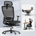 FLEXISPOT OC3 Ergo Office Chair with Footrest, One-Piece Back, MS Black